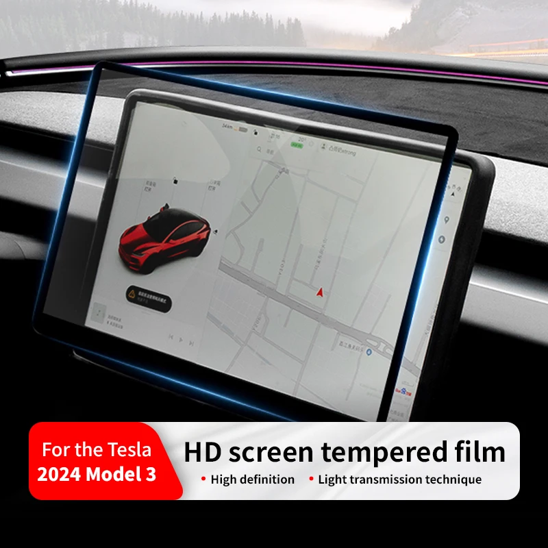 Screen Protector Tempered Glass Console - Convient pour Tesla 2024 Model 3