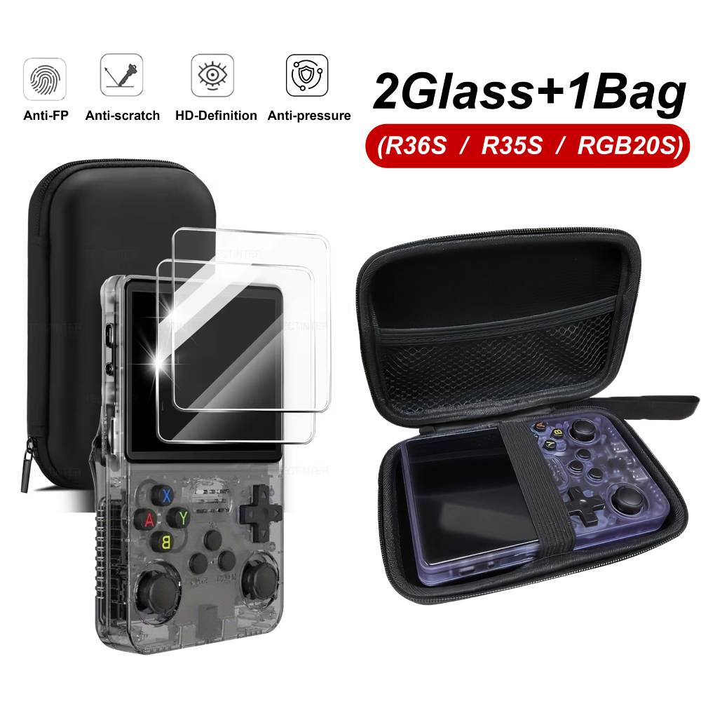 Screen Protector Tempered Glass Console - Sac de rangement 3 en 1