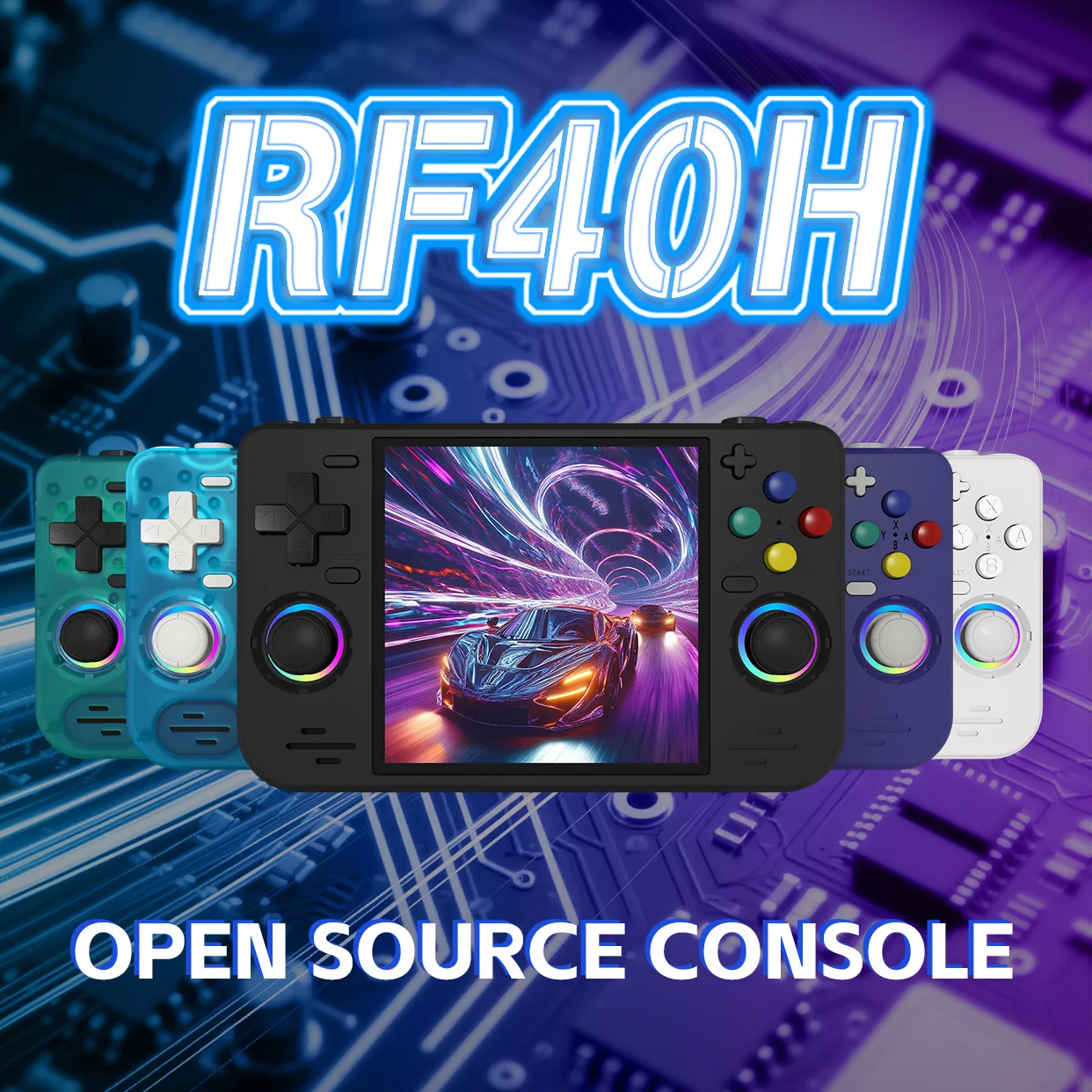Open Source Retro Game Console 4 Inch - Console de jeu portable RF40H, écran