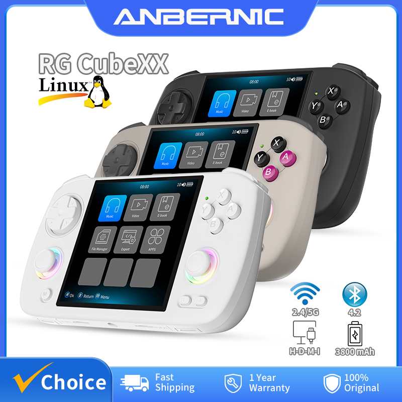 Retro Handheld Console Linux Ips Screen - ANBERNIC RG Cubexx rétro Console de