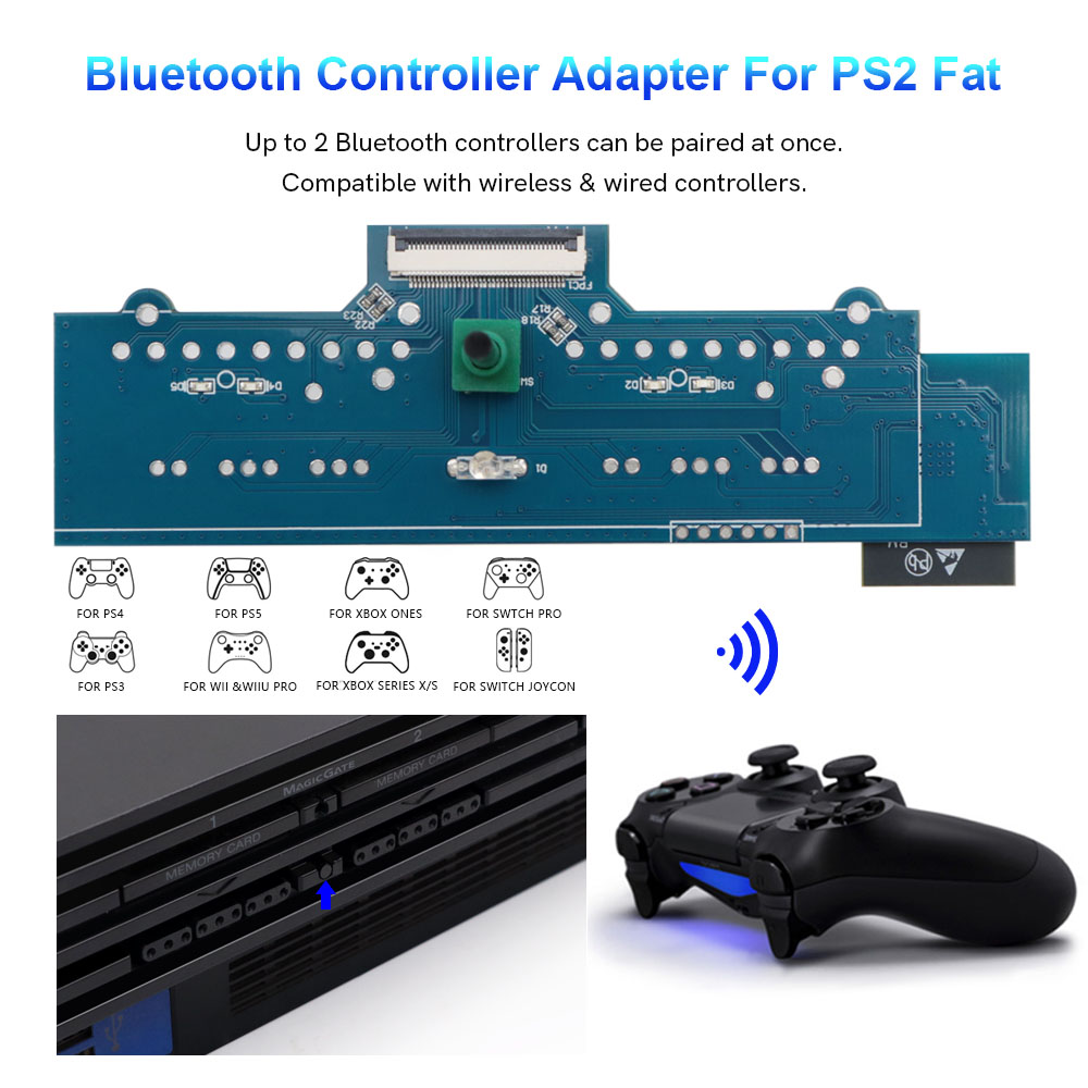 Récepteur rétro pour PS2 Fat,  - Wireless Retro Controller Bluetooth Gamepad avis et prix