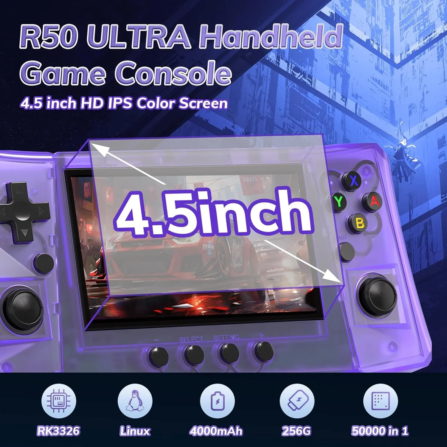Console rétro R50 Ultra, conso - Retro Handheld Console Linux Ips Screen avis et prix